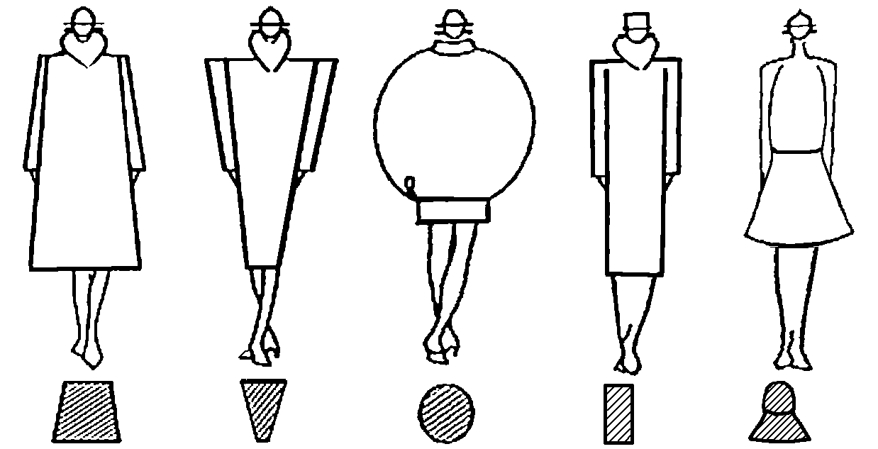 Костюм из геометрических фигур рисунок